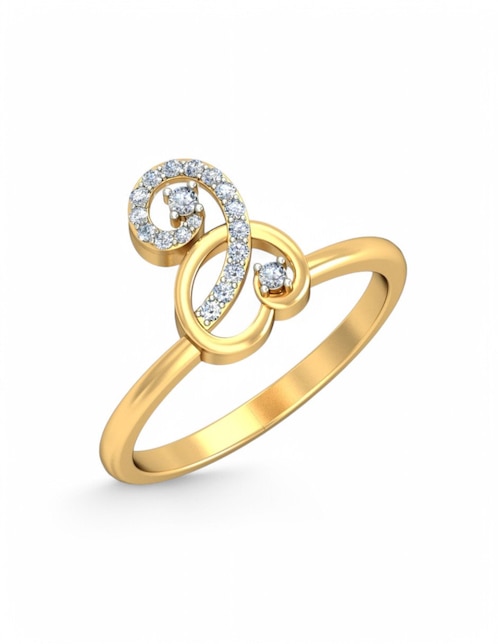 Anillo Joyería M De Leon 10 k de oro amarillo zirconia brillante