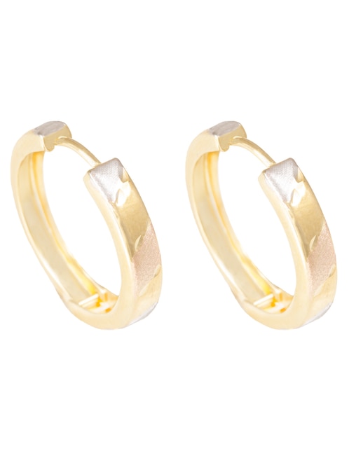 Aretes huggies de oro 14 k con acabado pulido 1