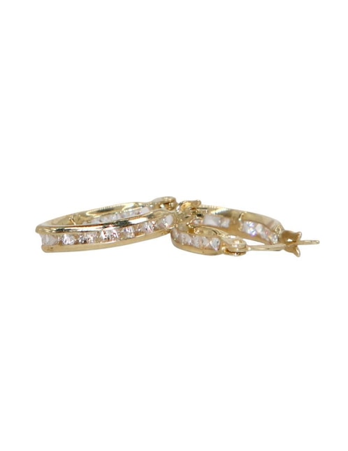 Arracadas de flecha Crixus Joyeria de oro con acabado pavé zirconia
