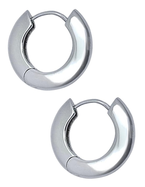 Aretes de aro circulares Aretize de plata P 925 con acabado brillante
