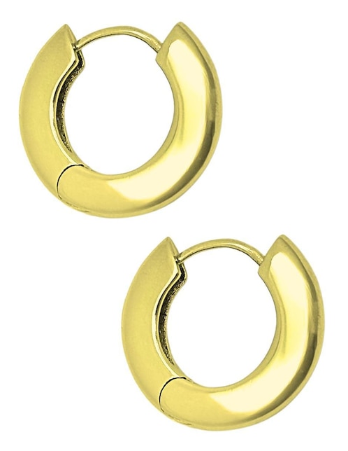 Aretes de aro circulares Aretize de plata P 925 con acabado baño de oro