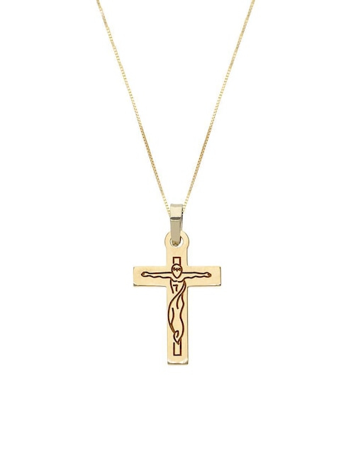 Collar con dije no aplica "de (si aplica)" cruz fonelli sin familia o colección "de" oro 14 k