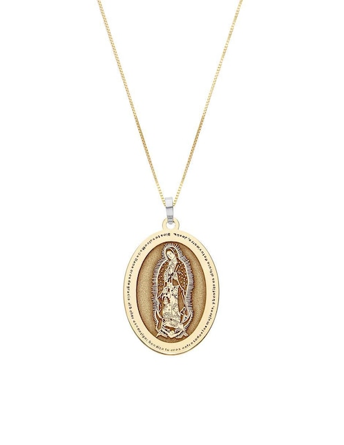 Collar con dije virgen de guadalupe "de (si aplica)" ninguna fonelli sin familia o colección "de" oro 14 k