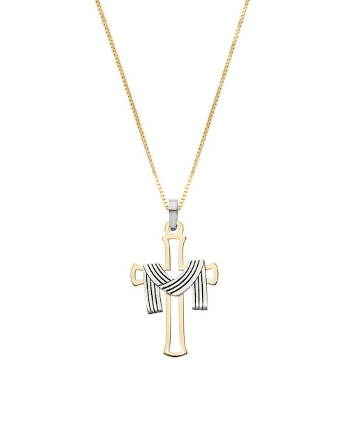 Collar con dije de cruz de oro 14 K 1