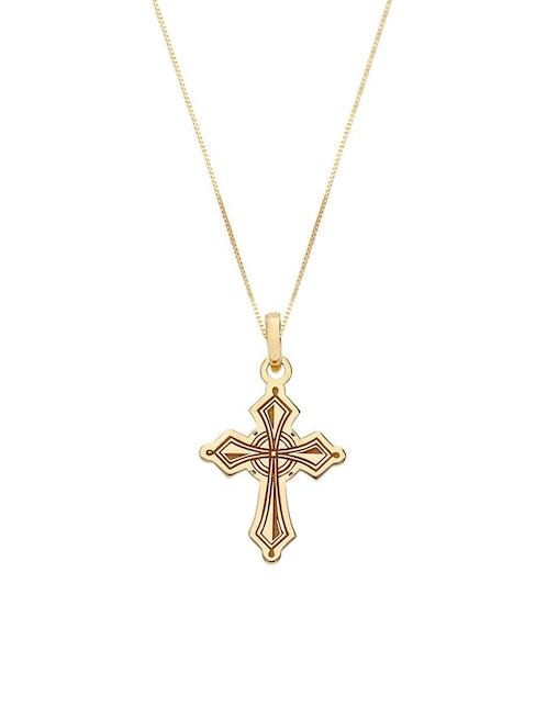 Collar con dije no aplica "de (si aplica)" cruz fonelli sin familia o colección "de" oro 14 k