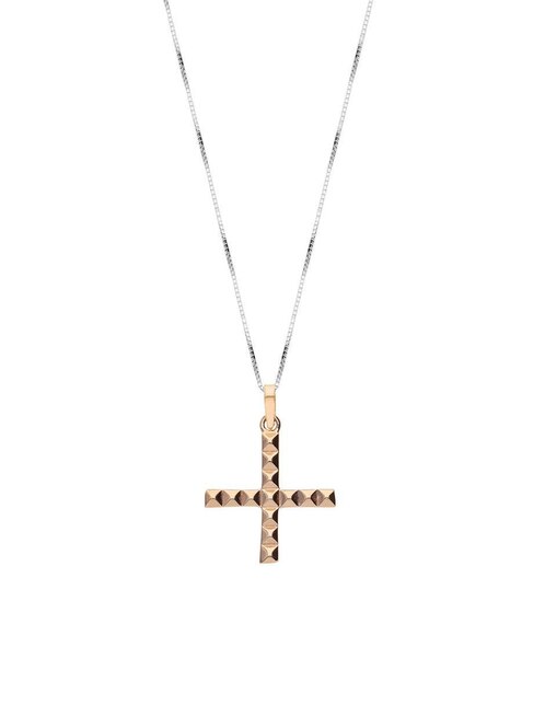 Collar con dije de cruz de oro 10 K 1