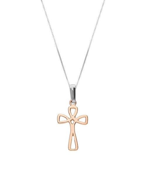 Collar con dije de cruz de oro 10 K 1