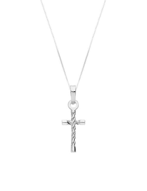 Collar con dije de cruz de oro 10 K 1