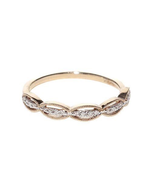 Anillo 14 k de oro diamante troquelado Anillo 14 k de oro diamante troquelado