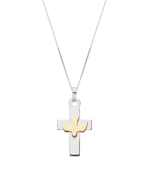 Collar con dije de cruz de oro 10 K 1