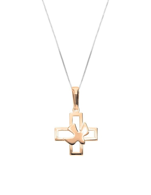 Collar con dije de cruz de oro 10 K 1