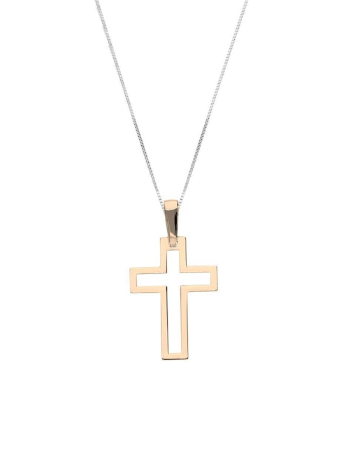 Collar con dije de cruz de oro 10 K 1