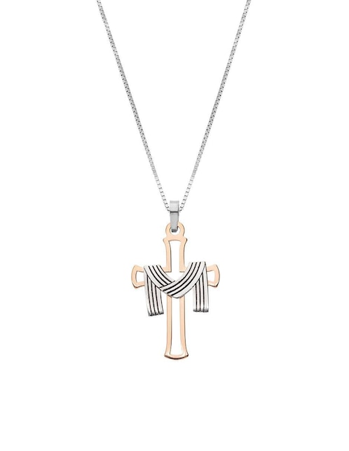 Collar con dije de cruz de oro 10 K 1