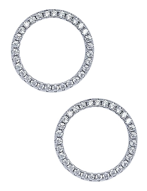 Aretes circulares Aretize de plata P 925 con acabado pavé zirconia