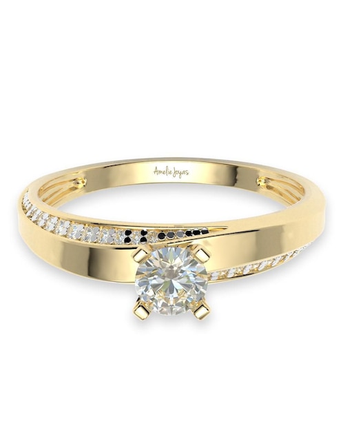 Anillo de compromiso "de" oro 10 k amelie joyas sin coleccion zirconia