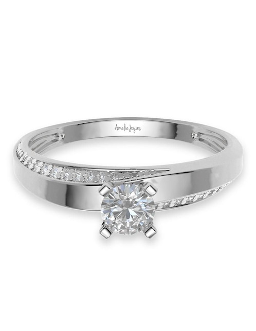 Anillo de compromiso de oro 10 k zirconia 1