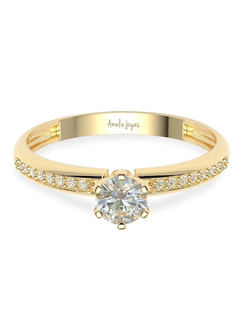 Anillo de compromiso "de" oro 10 k amelie joyas sin colecion zirconia