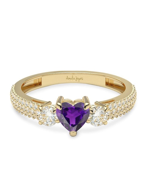 Anillo de compromiso "de" oro 10 k amelie joyas sin coleccion  zirconia