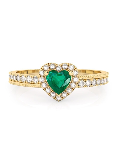 Anillo de compromiso "de" oro 10 k amelie joyas sin colección esmeralda