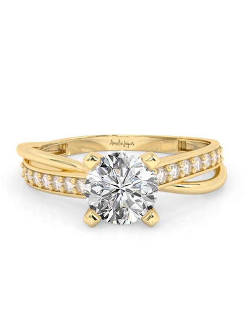 Anillo de compromiso "de" oro 10 k amelie joyas sin colección  zirconia