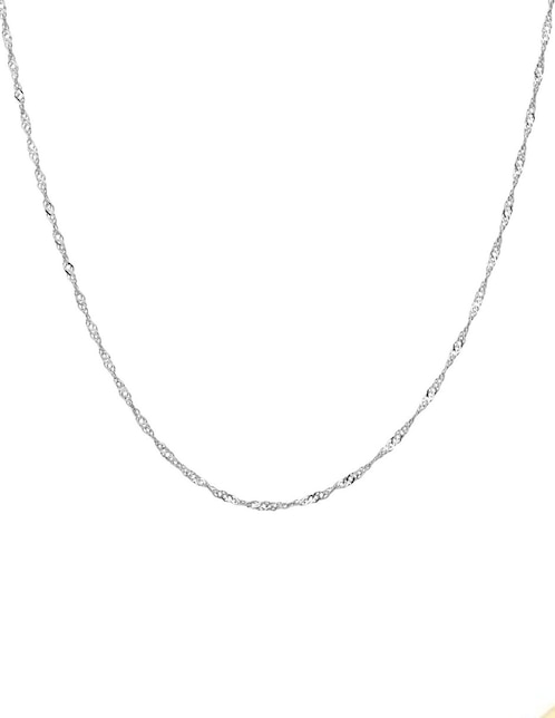 Cadena Cristal Joyas de oro blanco 14 K