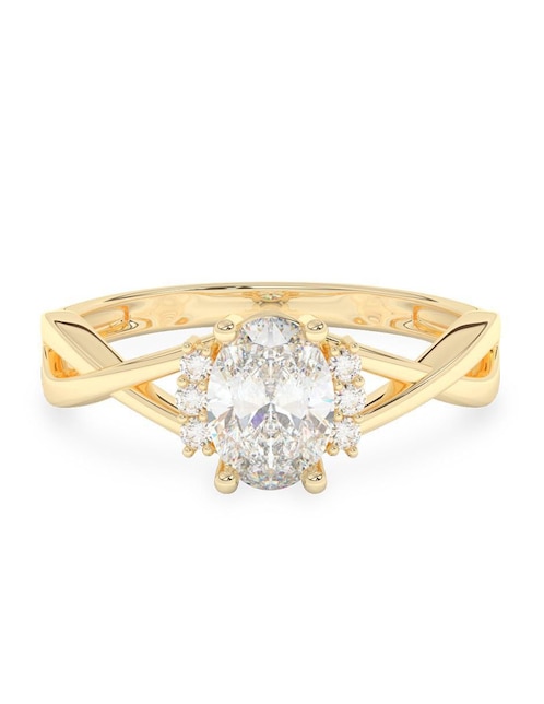 Anillo de compromiso "de" oro 10 k amelie joyas sin coleccion zirconia