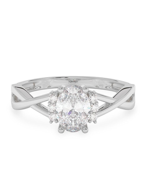 Anillo de compromiso de oro 10 k zirconia 1