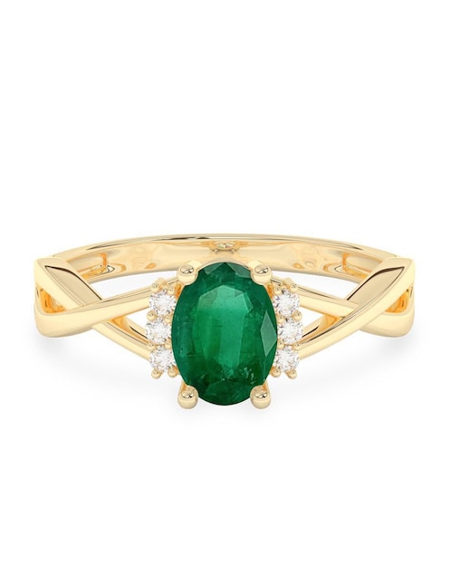 Anillo de compromiso "de" oro 10 k amelie joyas sin coleccion esmeralda