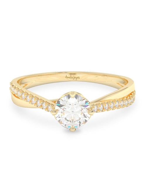 Anillo de compromiso "de" oro 10 k amelie joyas sin coleccion zirconia