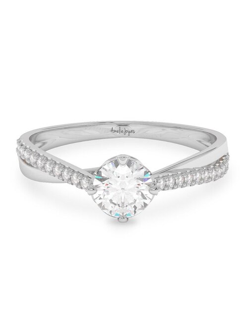 Anillo de compromiso de oro 10 k zirconia