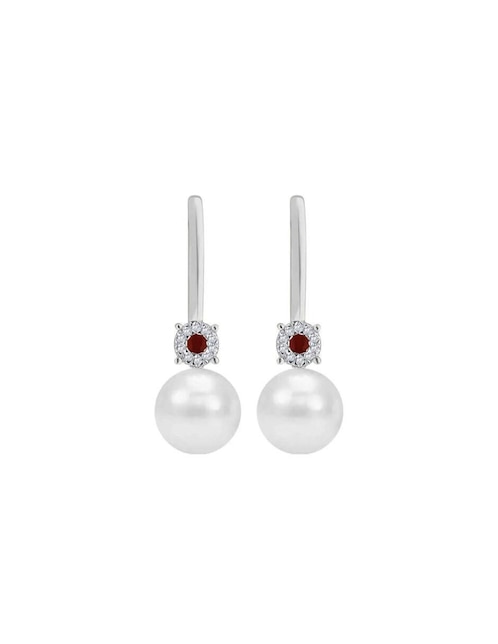 Aretes Fascinare Mafy de oro con acabado brillante rubí y diamante