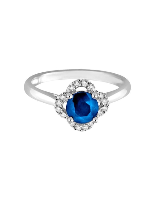 Anillo Fascinare Margaret 14 k de oro zafiro y diamante brillante