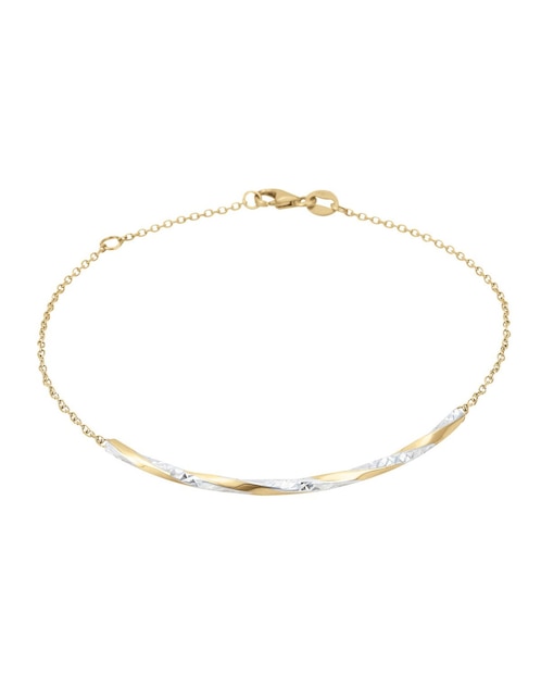 Pulsera Cristal Joyas de oro 14 K con acabado brillante