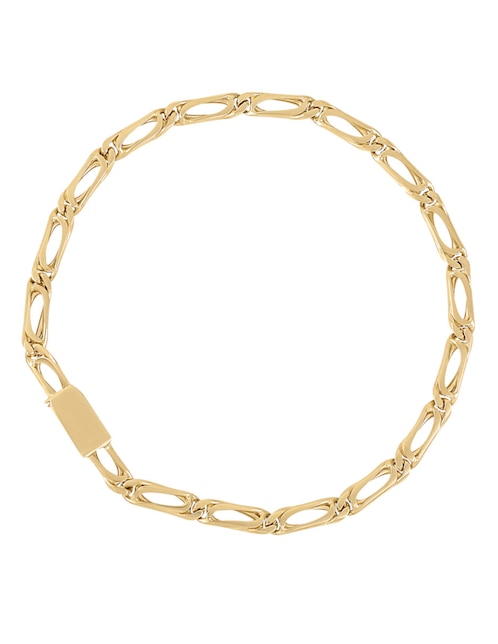 Pulsera de oro 14 K con acabado liso Pulsera de oro 14 K con acabado liso
