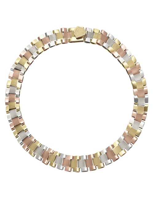 Pulsera Cristal Joyas de oro 14 K con acabado brillante