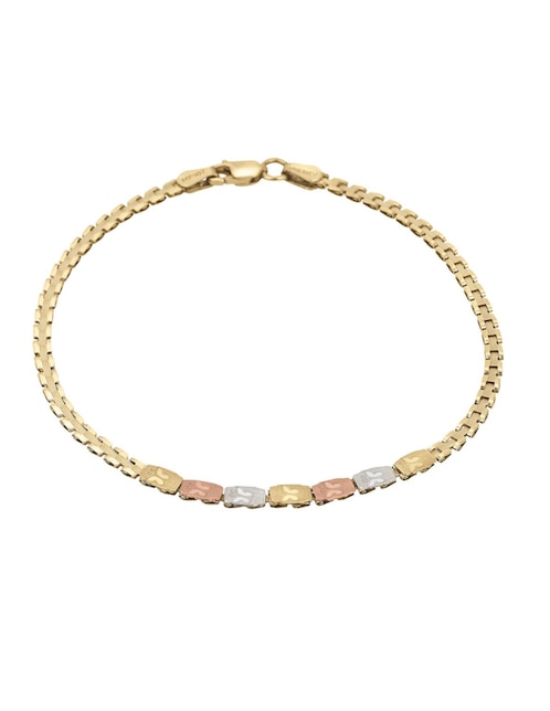 Pulsera Cristal Joyas de oro 14 K con acabado brillante