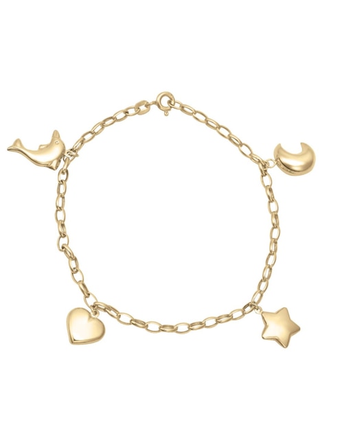 Pulsera Cristal Joyas de oro 14 K con acabado brillante