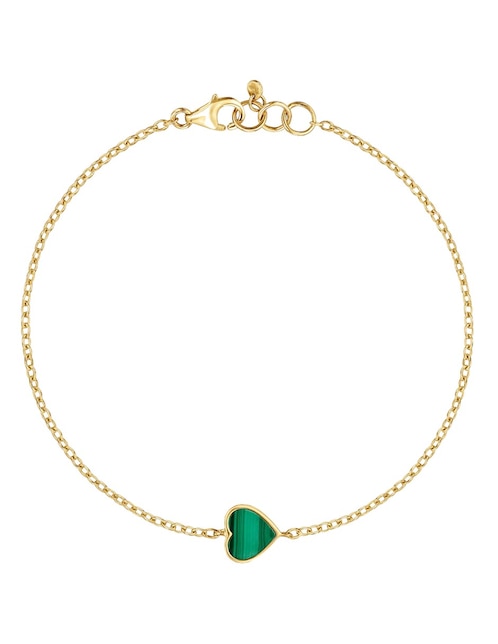 Pulsera Tous de oro amarillo con malaquita 14 k Xxs