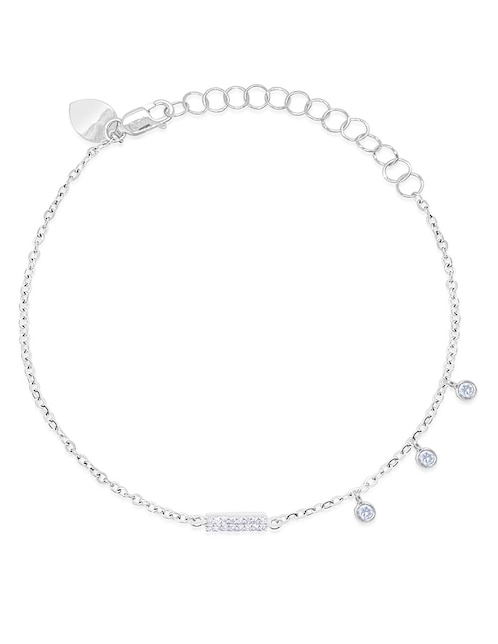 Pulsera Meira T de oro blanco 14 K con acabado pulido