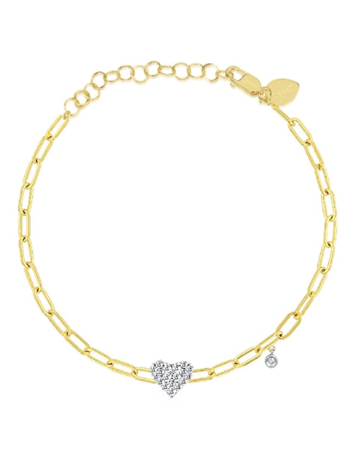 Pulsera Meira T de oro amarillo 14 K con acabado pavé
