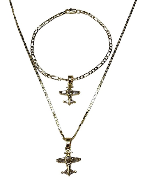 Collar y pulsera de avión Limerence By Claudia Herrera Viajes zirconia