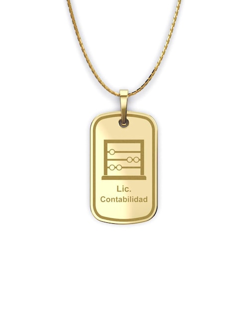 Collar con dije no aplica "de (si aplica)" rectangular fonelli graduación "de" oro 14 k