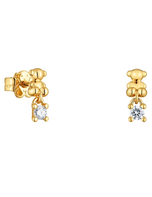 Broqueles de oso Bold Bear Lgd de plata P 925 con acabado baño de oro diamante de laboratorio