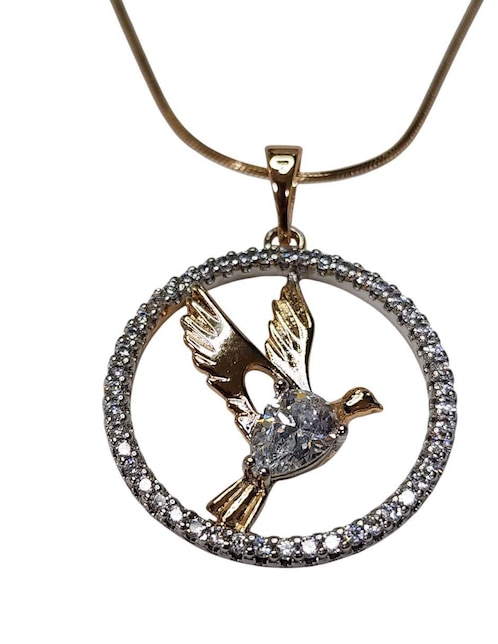 Collar con dije de colibrí Limerence By Claudia Herrera Aves de oro laminado 14 K