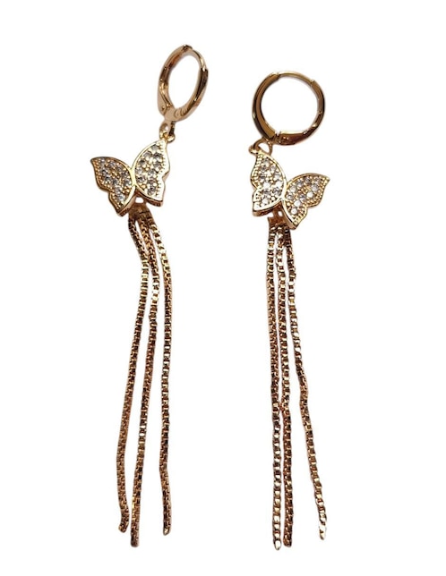 Huggies de mariposa Limerence By Claudia Herrera Pasion 14 K con acabado brillante zirconia