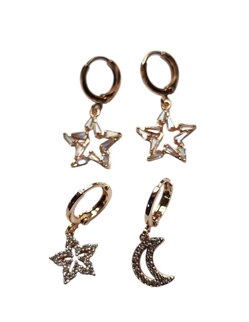 Huggies de estrella Limerence By Claudia Herrera Lunas 14 K con acabado brillante zirconia