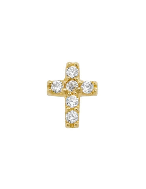 Piercing de cruz Fianelli de oro 14 K con acabado brillante zirconia