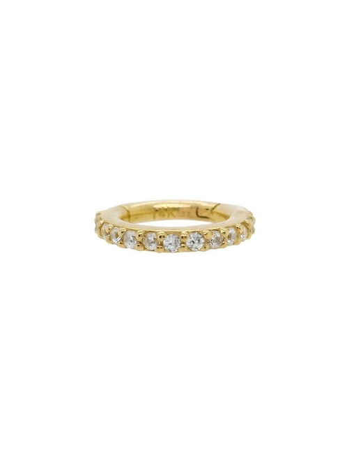 Piercing circular Fianelli de oro 14 K con acabado brillante zirconia