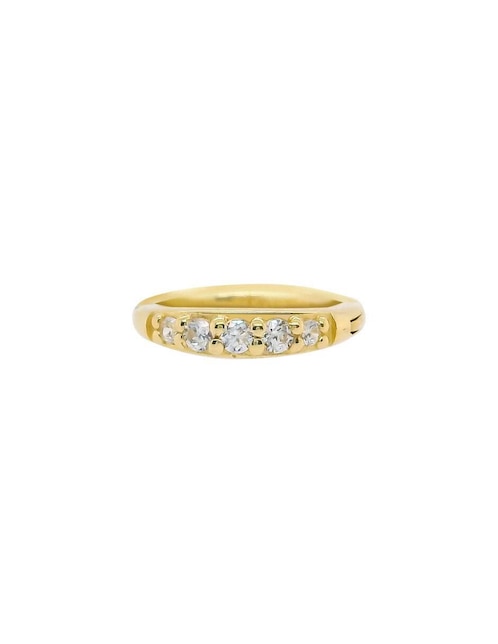 Piercing circular Fianelli de oro 14 K con acabado brillante zirconia