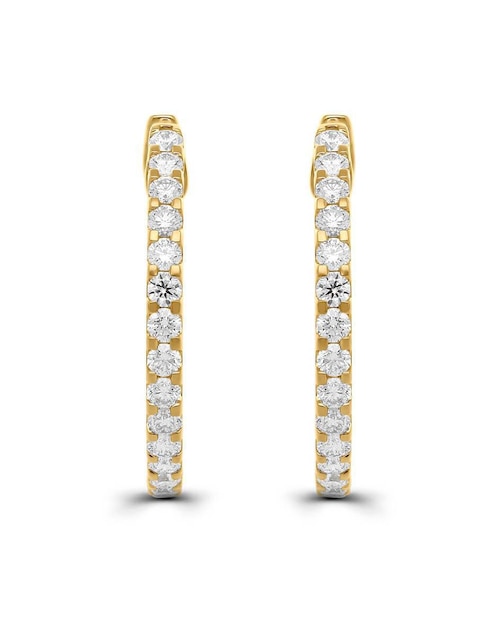 Arracadas Joyerías Bizzarro de oro 14 K con acabado brillante diamante